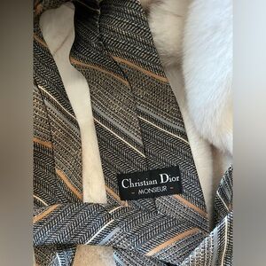 Christian Dior artistic stripped grey limited edition tie